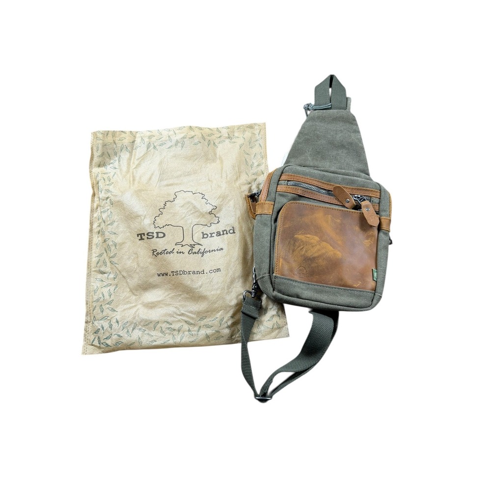 TSD Brand Torreya Canvas Sling Bag‎ Olive